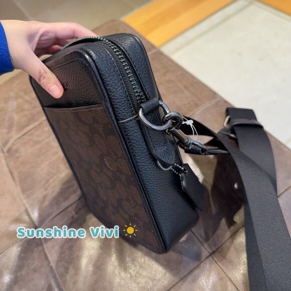 NWT COACH CW388 Sullivan Crossbody In Signature Canvas & Leather Walnut Black - Picture 6 of 7